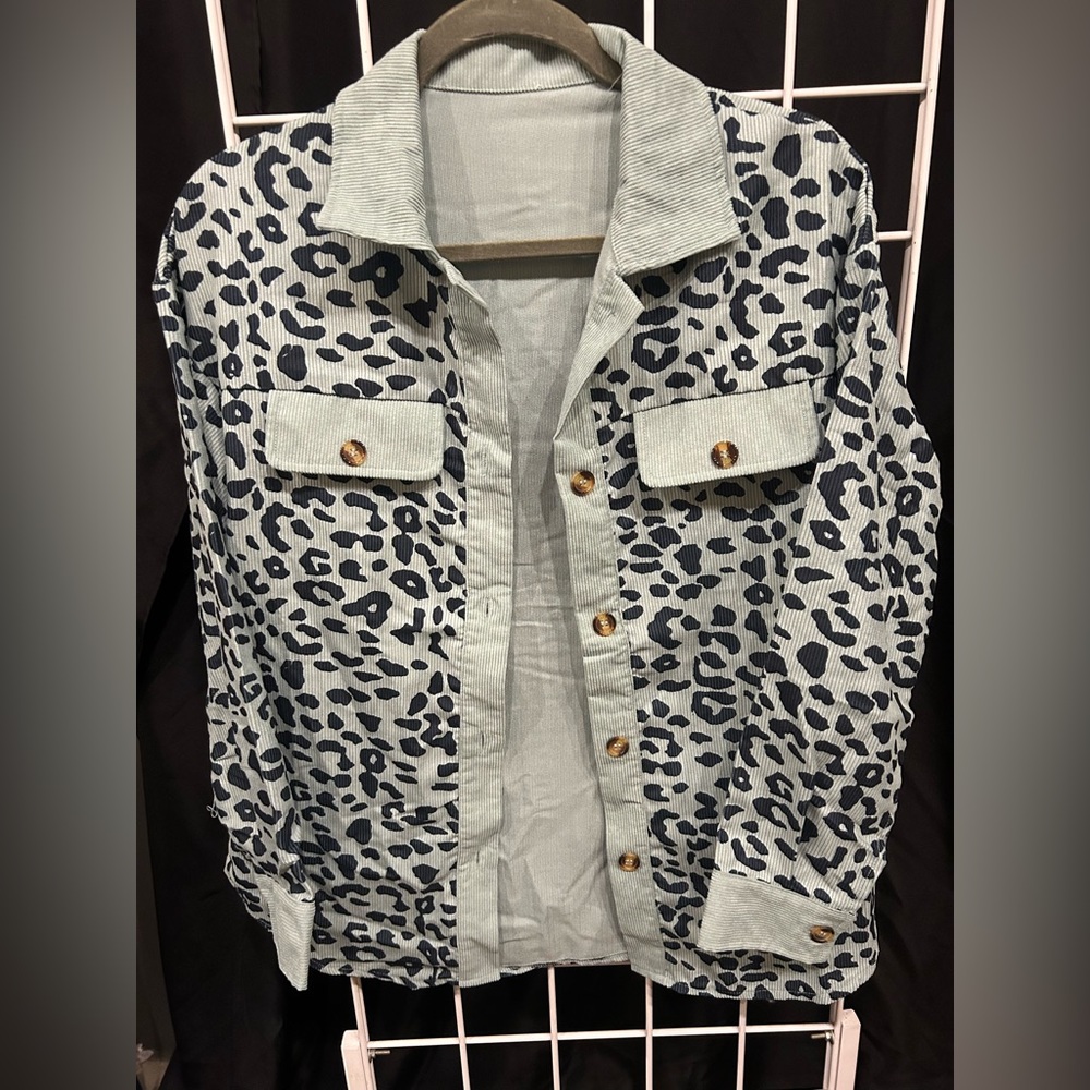 Leopard Print Button-Up Shirt